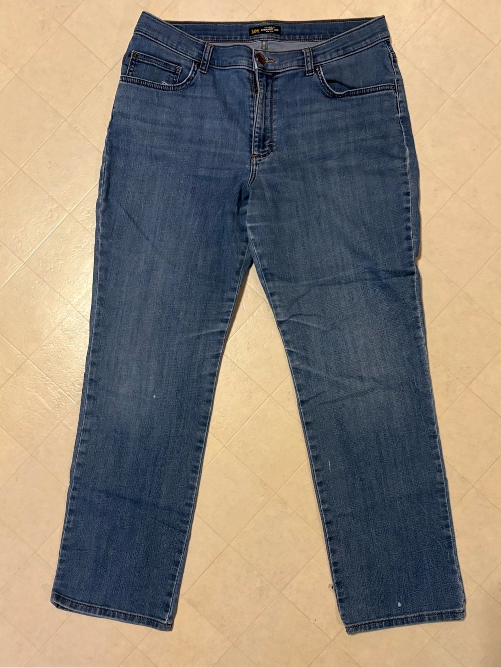 Lee Relaxed Fit Straight-Leg Mid Rise Denim Jeans Size 14 Medium